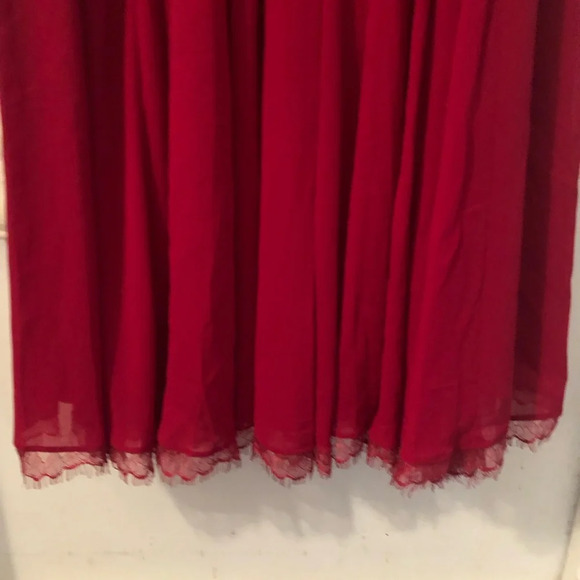 NWT Dress The Population Alicia Chiffon Lace Fit & Flare Midi Dress Garnet XL - Picture 8 of 11